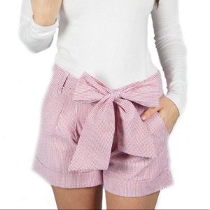 BNWT Lauren James Red Seersucker Bow Shorts
